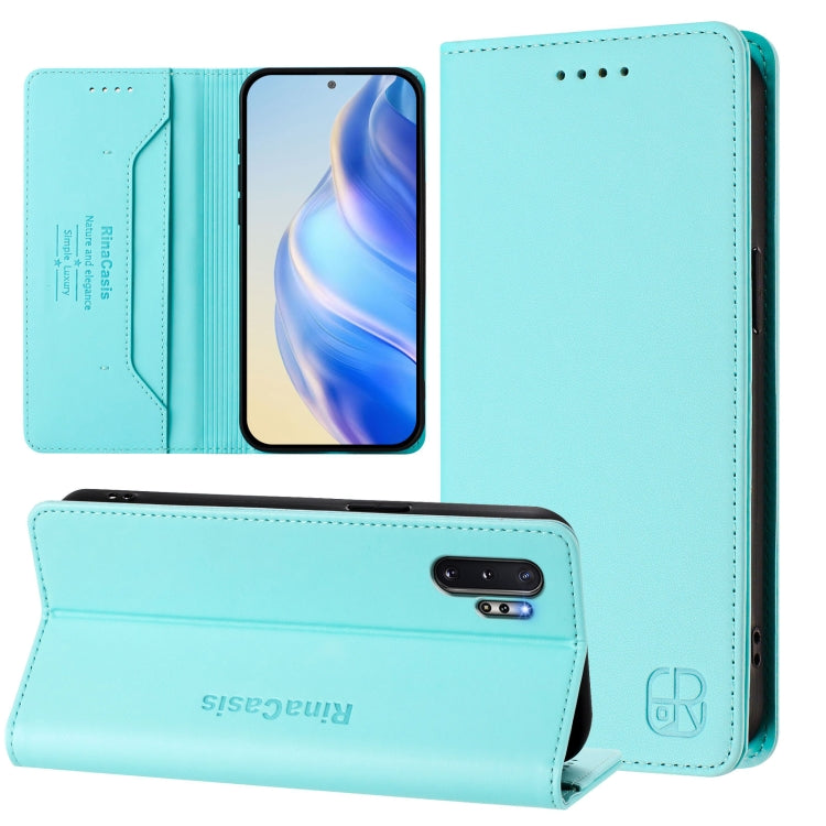 RC01 Dual-Folded Magnetic Suction RFID Leather Phone Case, For Samsung Galaxy Note10, For Samsung Galaxy Note10+