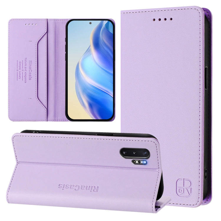 RC01 Dual-Folded Magnetic Suction RFID Leather Phone Case, For Samsung Galaxy Note10, For Samsung Galaxy Note10+