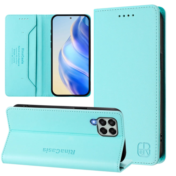 RC01 Dual-Folded Magnetic Suction RFID Leather Phone Case, For Samsung Galaxy M54 5G Global / F54, For Samsung Galaxy M14 5G Global, For Samsung Galaxy M53 5G, For Samsung Galaxy M33 5G Global, For Samsung Galaxy M52 5G                                 ...