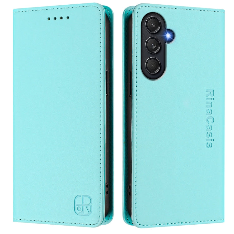RC01 Dual-Folded Magnetic Suction RFID Leather Phone Case, For Samsung Galaxy M54 5G Global / F54, For Samsung Galaxy M14 5G Global, For Samsung Galaxy M53 5G, For Samsung Galaxy M33 5G Global, For Samsung Galaxy M52 5G                                 ...