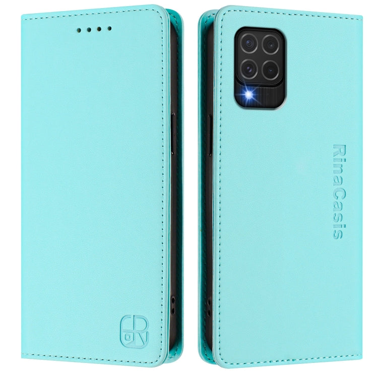 RC01 Dual-Folded Magnetic Suction RFID Leather Phone Case, For Samsung Galaxy M62 / F62 4G