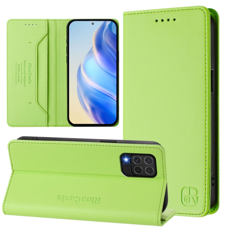 RC01 Dual-Folded Magnetic Suction RFID Leather Phone Case, For Samsung Galaxy M62 / F62 4G