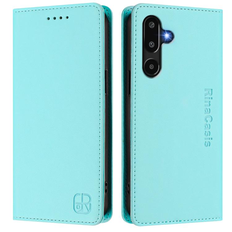 RC01 Dual-Folded Magnetic Suction RFID Leather Phone Case, For Samsung Galaxy M16 / F16 5G Global, For Samsung Galaxy M06 5G / F06 5G, For Samsung Galaxy M35 5G, For Samsung Galaxy M55 5G / C55 5G, For Samsung Galaxy M15 / F15 5G Global                ...