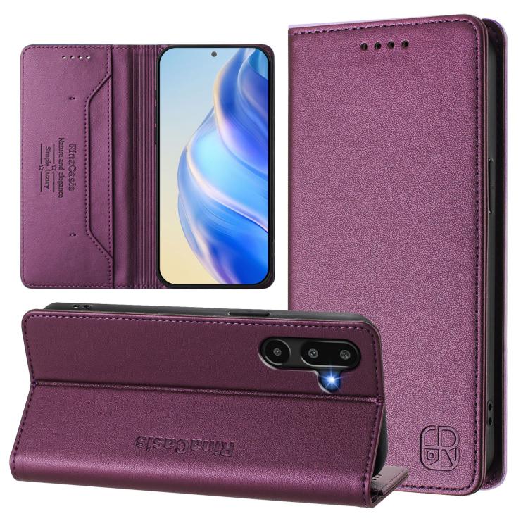 RC01 Dual-Folded Magnetic Suction RFID Leather Phone Case, For Samsung Galaxy M16 / F16 5G Global, For Samsung Galaxy M06 5G / F06 5G, For Samsung Galaxy M35 5G, For Samsung Galaxy M55 5G / C55 5G, For Samsung Galaxy M15 / F15 5G Global                ...
