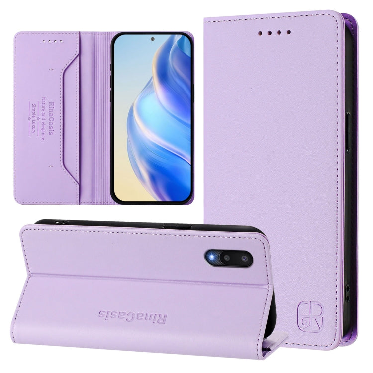 RC01 Dual-Folded Magnetic Suction RFID Leather Phone Case, For Samsung Galaxy A03s US 165.8mm, For Samsung Galaxy A22 4G, For Samsung Galaxy A42 5G / M42, For Samsung Galaxy A32 4G, For Samsung Galaxy A02 / M02, For Samsung Galaxy A72 4G / 5G