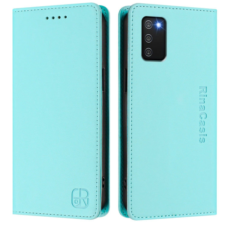 RC01 Dual-Folded Magnetic Suction RFID Leather Phone Case, For Samsung Galaxy A02s 164mm, For Samsung Galaxy A02s 166mm