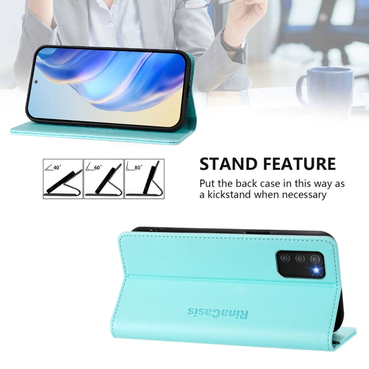 RC01 Dual-Folded Magnetic Suction RFID Leather Phone Case, For Samsung Galaxy A03s US 165.8mm, For Samsung Galaxy A22 4G, For Samsung Galaxy A42 5G / M42, For Samsung Galaxy A32 4G, For Samsung Galaxy A02 / M02, For Samsung Galaxy A72 4G / 5G