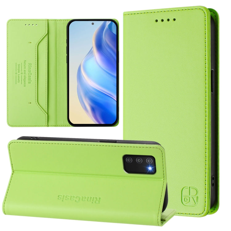 RC01 Dual-Folded Magnetic Suction RFID Leather Phone Case, For Samsung Galaxy A03s US 165.8mm, For Samsung Galaxy A22 4G, For Samsung Galaxy A42 5G / M42, For Samsung Galaxy A32 4G, For Samsung Galaxy A02 / M02, For Samsung Galaxy A72 4G / 5G