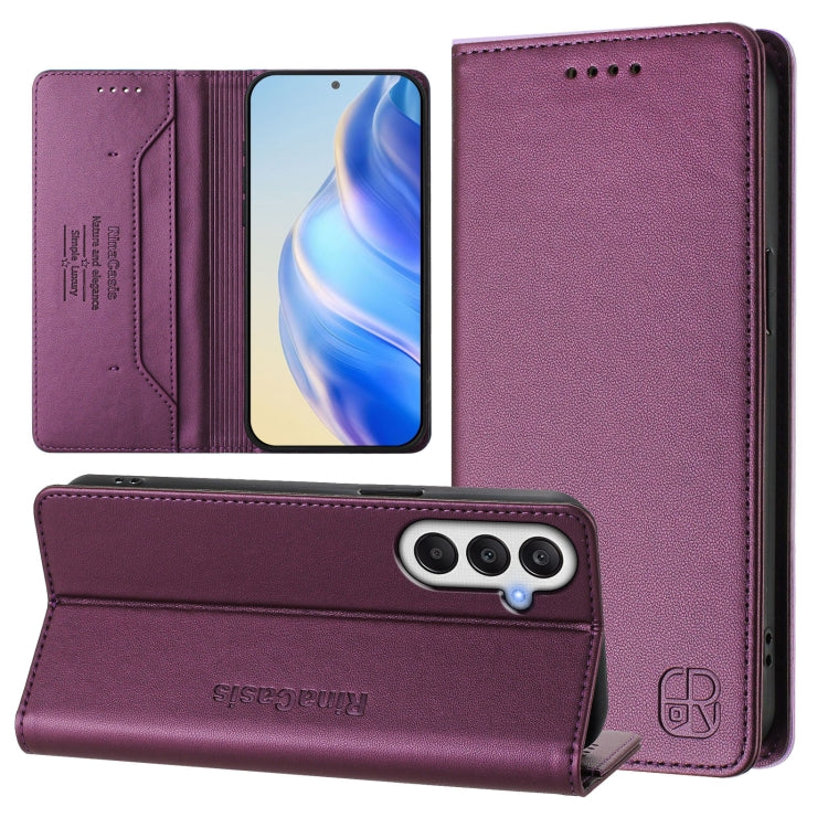RC01 Dual-Folded Magnetic Suction RFID Leather Phone Case, For Samsung Galaxy A15 5G / 4G, For Samsung Galaxy A55 5G Global, For Samsung Galaxy A35 5G, For Samsung Galaxy A05 4G Global, For Samsung Galaxy A05s 4G Global, For Samsung Galaxy A25 5G Global