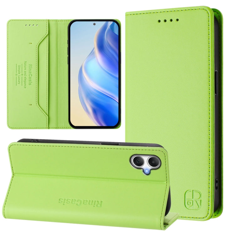 RC01 Dual-Folded Magnetic Suction RFID Leather Phone Case, For Galaxy A27 5G, For Samsung Galaxy A06 4G / 5G, For Samsung Galaxy A56 5G, For Samsung Galaxy A26 5G, For Samsung Galaxy A36 5G, For Samsung Galaxy A16 5G