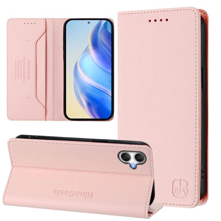 RC01 Dual-Folded Magnetic Suction RFID Leather Phone Case, For Galaxy A27 5G, For Samsung Galaxy A06 4G / 5G, For Samsung Galaxy A56 5G, For Samsung Galaxy A26 5G, For Samsung Galaxy A36 5G, For Samsung Galaxy A16 5G