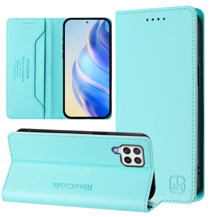 RC01 Dual-Folded Magnetic Suction RFID Leather Phone Case, For Samsung Galaxy A03s US 165.8mm, For Samsung Galaxy A22 4G, For Samsung Galaxy A42 5G / M42, For Samsung Galaxy A32 4G, For Samsung Galaxy A02 / M02, For Samsung Galaxy A72 4G / 5G