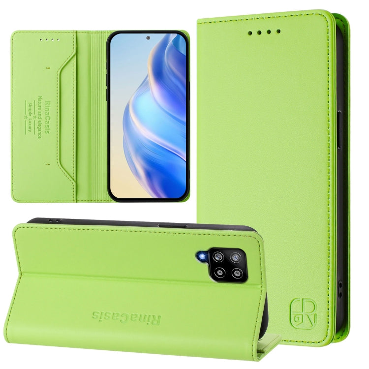 RC01 Dual-Folded Magnetic Suction RFID Leather Phone Case, For Samsung Galaxy A03s US 165.8mm, For Samsung Galaxy A22 4G, For Samsung Galaxy A42 5G / M42, For Samsung Galaxy A32 4G, For Samsung Galaxy A02 / M02, For Samsung Galaxy A72 4G / 5G