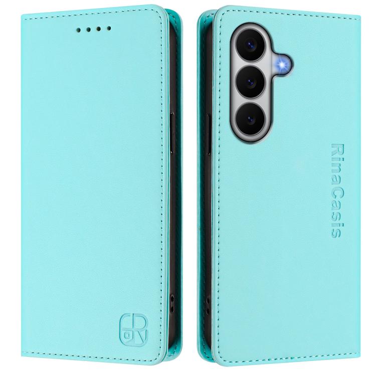 RC01 Dual-Folded Magnetic Suction RFID Leather Phone Case, For Galaxy A27 5G, For Samsung Galaxy A06 4G / 5G, For Samsung Galaxy A56 5G, For Samsung Galaxy A26 5G, For Samsung Galaxy A36 5G, For Samsung Galaxy A16 5G