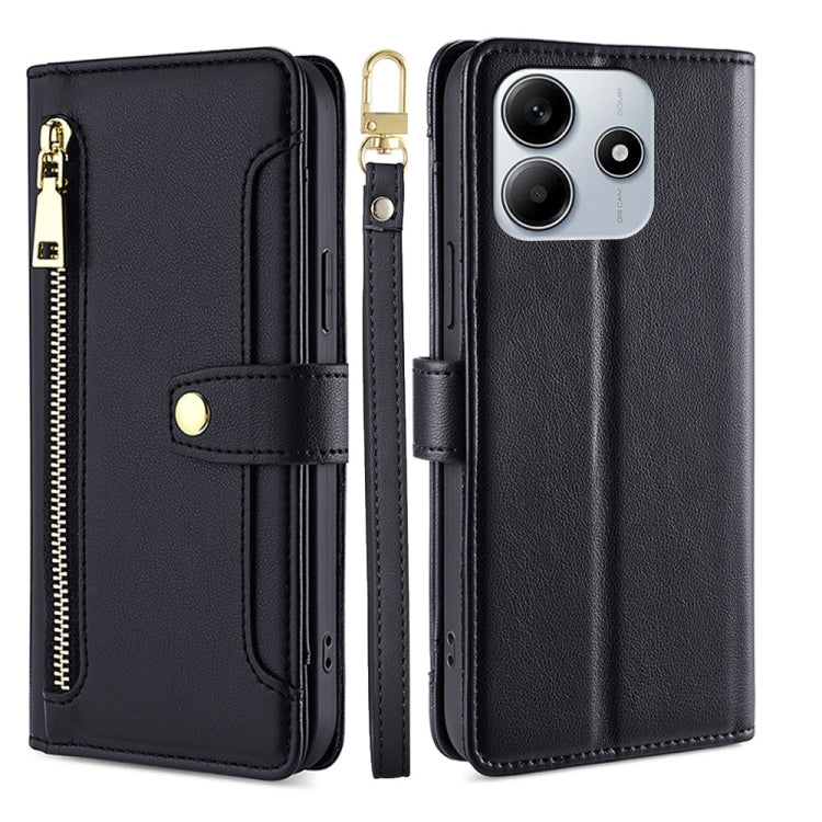 Sheep Texture Cross-body Zipper Wallet Leather Phone Case, For Redmi K80 Ultra, For Redmi A5 4G 171.7mm, For Redmi Note 14S 4G, For Redmi Note 14 4G 164.84mm, For Redmi Turbo 4, For Redmi Note 14 Pro 4G, For Redmi Note 14 4G 163.25mm, For Redmi Note 14 5G