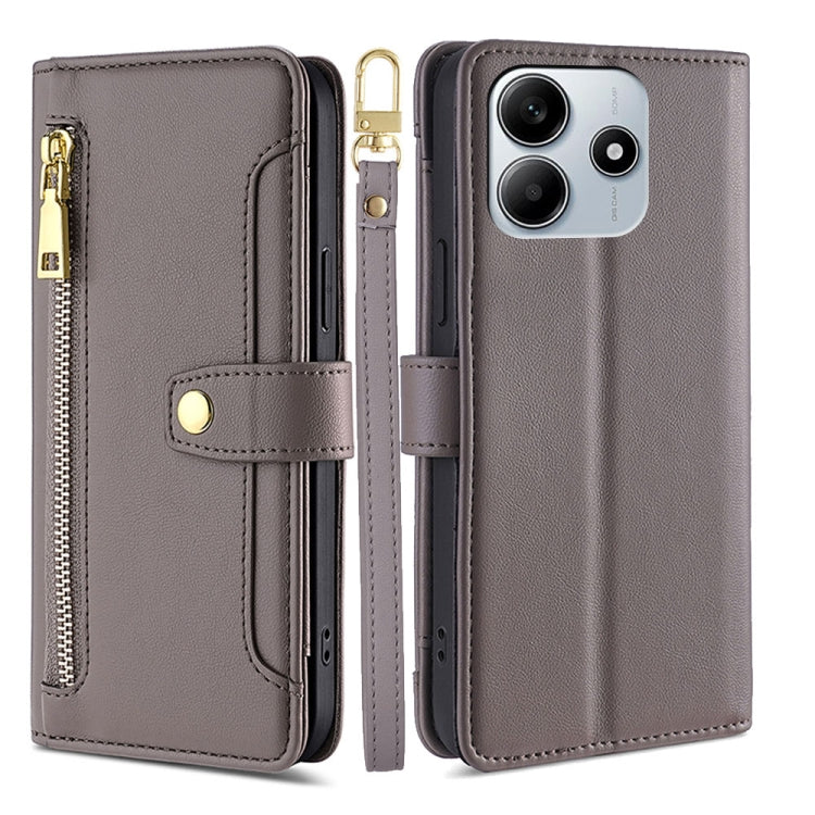 Sheep Texture Cross-body Zipper Wallet Leather Phone Case, For Redmi K80 Ultra, For Redmi A5 4G 171.7mm, For Redmi Note 14S 4G, For Redmi Note 14 4G 164.84mm, For Redmi Turbo 4, For Redmi Note 14 Pro 4G, For Redmi Note 14 4G 163.25mm, For Redmi Note 14 5G