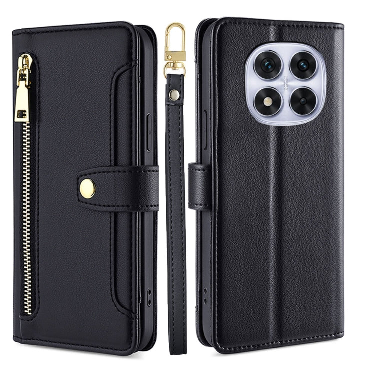 Sheep Texture Cross-body Zipper Wallet Leather Phone Case, For Redmi Note 14 Pro 5G, For Redmi 14C 4G, For Redmi 13 4G