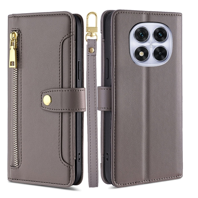 Sheep Texture Cross-body Zipper Wallet Leather Phone Case, For Redmi Note 14 Pro 5G, For Redmi 14C 4G, For Redmi 13 4G