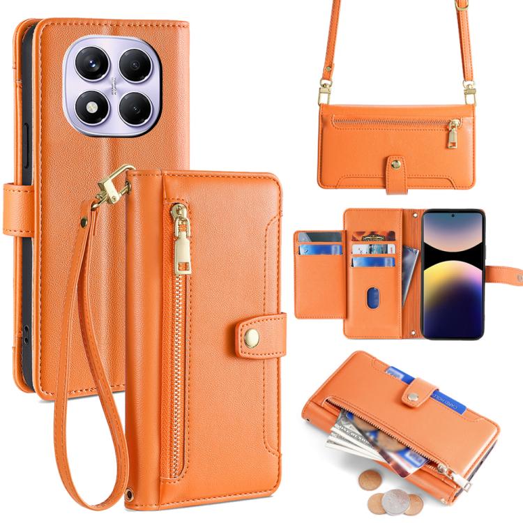 Sheep Texture Cross-body Zipper Wallet Leather Phone Case, For Redmi K80 Ultra, For Redmi A5 4G 171.7mm, For Redmi Note 14S 4G, For Redmi Note 14 4G 164.84mm, For Redmi Turbo 4, For Redmi Note 14 Pro 4G, For Redmi Note 14 4G 163.25mm, For Redmi Note 14 5G