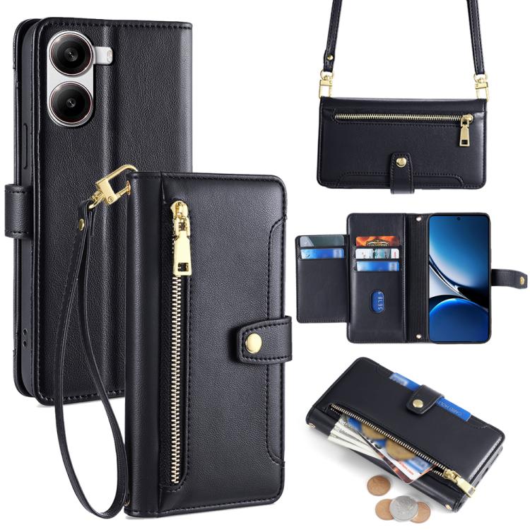 Sheep Texture Cross-body Zipper Wallet Leather Phone Case, For Redmi K80 Ultra, For Redmi A5 4G 171.7mm, For Redmi Note 14S 4G, For Redmi Note 14 4G 164.84mm, For Redmi Turbo 4, For Redmi Note 14 Pro 4G, For Redmi Note 14 4G 163.25mm, For Redmi Note 14 5G