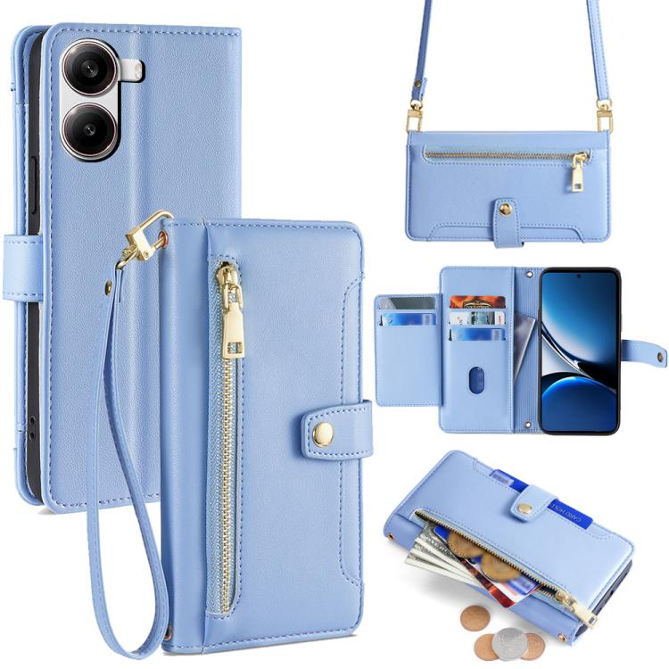 Sheep Texture Cross-body Zipper Wallet Leather Phone Case, For Redmi K80 Ultra, For Redmi A5 4G 171.7mm, For Redmi Note 14S 4G, For Redmi Note 14 4G 164.84mm, For Redmi Turbo 4, For Redmi Note 14 Pro 4G, For Redmi Note 14 4G 163.25mm, For Redmi Note 14 5G
