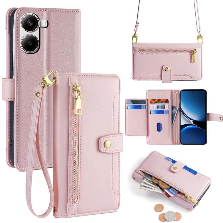 Sheep Texture Cross-body Zipper Wallet Leather Phone Case, For Redmi K80 Ultra, For Redmi A5 4G 171.7mm, For Redmi Note 14S 4G, For Redmi Note 14 4G 164.84mm, For Redmi Turbo 4, For Redmi Note 14 Pro 4G, For Redmi Note 14 4G 163.25mm, For Redmi Note 14 5G