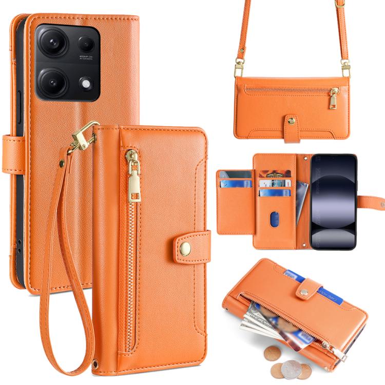 Sheep Texture Cross-body Zipper Wallet Leather Phone Case, For Redmi K80 Ultra, For Redmi A5 4G 171.7mm, For Redmi Note 14S 4G, For Redmi Note 14 4G 164.84mm, For Redmi Turbo 4, For Redmi Note 14 Pro 4G, For Redmi Note 14 4G 163.25mm, For Redmi Note 14 5G