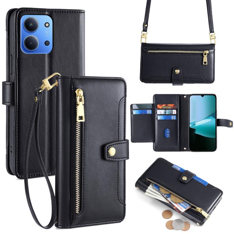 Sheep Texture Cross-body Zipper Wallet Leather Phone Case, For Redmi A7 Pro 171mm / Poco C85x 5G, For Redmi Turbo 5 Max 5G / Poco X8 Pro Max 5G, For Redmi Turbo 5 5G / Poco X8 Pro 5G, For Redmi K90 Pro Max 5G / Poco F8 Ultra                            ...