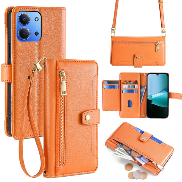 Sheep Texture Cross-body Zipper Wallet Leather Phone Case, For Redmi A7 Pro 171mm / Poco C85x 5G, For Redmi Turbo 5 Max 5G / Poco X8 Pro Max 5G, For Redmi Turbo 5 5G / Poco X8 Pro 5G, For Redmi K90 Pro Max 5G / Poco F8 Ultra                            ...