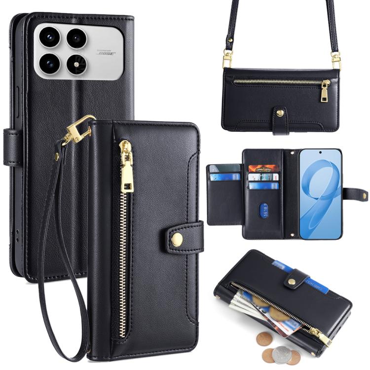 Sheep Texture Cross-body Zipper Wallet Leather Phone Case, For Redmi A7 Pro 171mm / Poco C85x 5G, For Redmi Turbo 5 Max 5G / Poco X8 Pro Max 5G, For Redmi Turbo 5 5G / Poco X8 Pro 5G, For Redmi K90 Pro Max 5G / Poco F8 Ultra                            ...