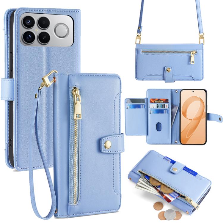 Sheep Texture Cross-body Zipper Wallet Leather Phone Case, For Redmi A7 Pro 171mm / Poco C85x 5G, For Redmi Turbo 5 Max 5G / Poco X8 Pro Max 5G, For Redmi Turbo 5 5G / Poco X8 Pro 5G, For Redmi K90 Pro Max 5G / Poco F8 Ultra                            ...