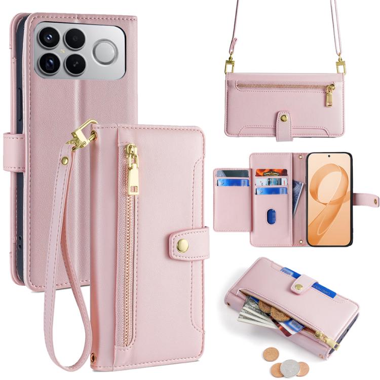 Sheep Texture Cross-body Zipper Wallet Leather Phone Case, For Redmi A7 Pro 171mm / Poco C85x 5G, For Redmi Turbo 5 Max 5G / Poco X8 Pro Max 5G, For Redmi Turbo 5 5G / Poco X8 Pro 5G, For Redmi K90 Pro Max 5G / Poco F8 Ultra                            ...