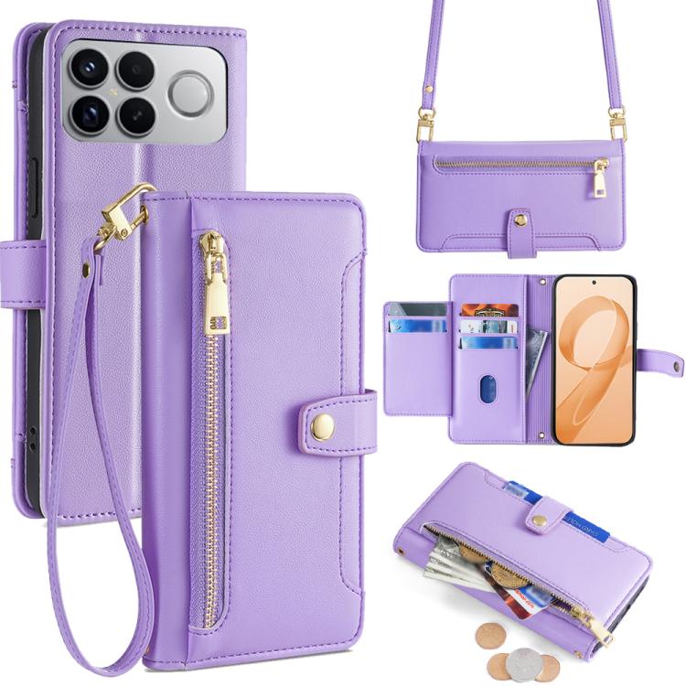Sheep Texture Cross-body Zipper Wallet Leather Phone Case, For Redmi A7 Pro 171mm / Poco C85x 5G, For Redmi Turbo 5 Max 5G / Poco X8 Pro Max 5G, For Redmi Turbo 5 5G / Poco X8 Pro 5G, For Redmi K90 Pro Max 5G / Poco F8 Ultra                            ...