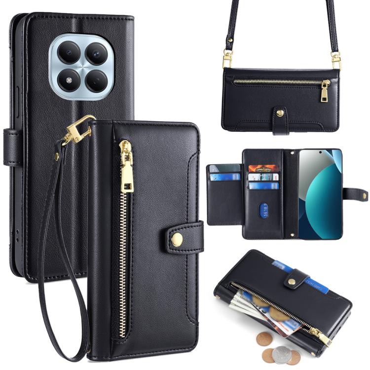Sheep Texture Cross-body Zipper Wallet Leather Phone Case, For Redmi A7 Pro 171mm / Poco C85x 5G, For Redmi Turbo 5 Max 5G / Poco X8 Pro Max 5G, For Redmi Turbo 5 5G / Poco X8 Pro 5G, For Redmi K90 Pro Max 5G / Poco F8 Ultra                            ...
