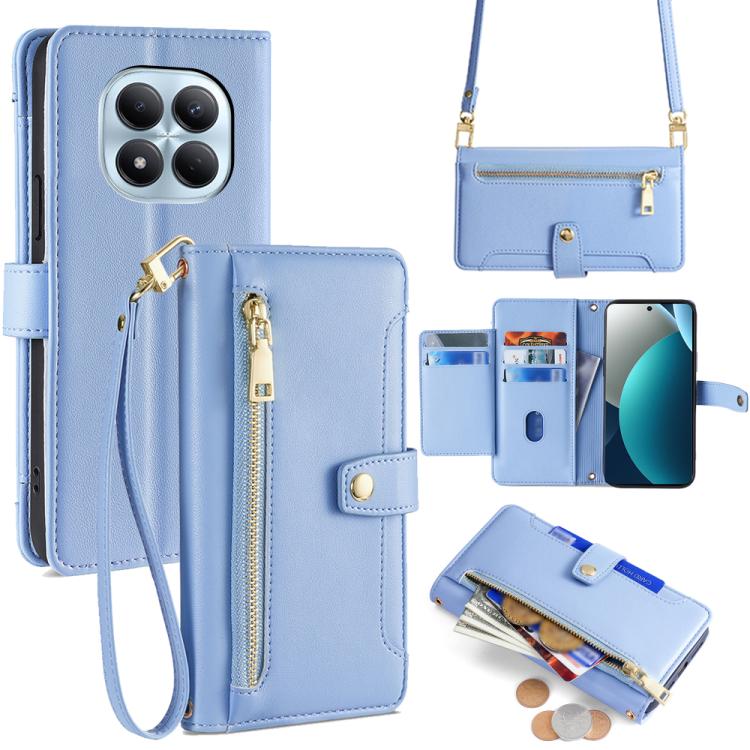 Sheep Texture Cross-body Zipper Wallet Leather Phone Case, For Redmi A7 Pro 171mm / Poco C85x 5G, For Redmi Turbo 5 Max 5G / Poco X8 Pro Max 5G, For Redmi Turbo 5 5G / Poco X8 Pro 5G, For Redmi K90 Pro Max 5G / Poco F8 Ultra                            ...