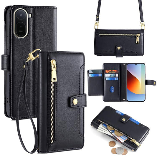 Sheep Texture Cross-body Zipper Wallet Leather Phone Case, For Redmi A7 Pro 171mm / Poco C85x 5G, For Redmi Turbo 5 Max 5G / Poco X8 Pro Max 5G, For Redmi Turbo 5 5G / Poco X8 Pro 5G, For Redmi K90 Pro Max 5G / Poco F8 Ultra                            ...
