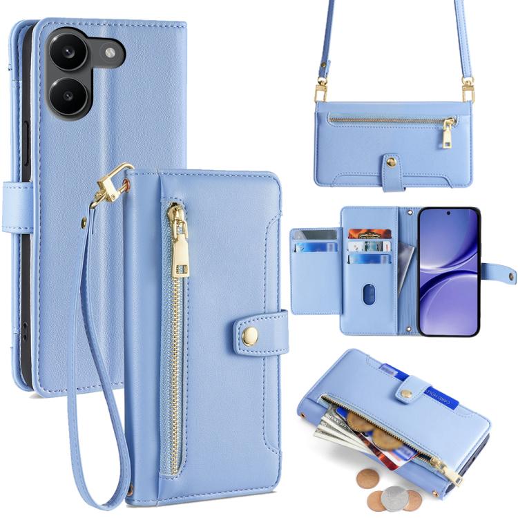 Sheep Texture Cross-body Zipper Wallet Leather Phone Case, For Redmi A7 Pro 171mm / Poco C85x 5G, For Redmi Turbo 5 Max 5G / Poco X8 Pro Max 5G, For Redmi Turbo 5 5G / Poco X8 Pro 5G, For Redmi K90 Pro Max 5G / Poco F8 Ultra                            ...