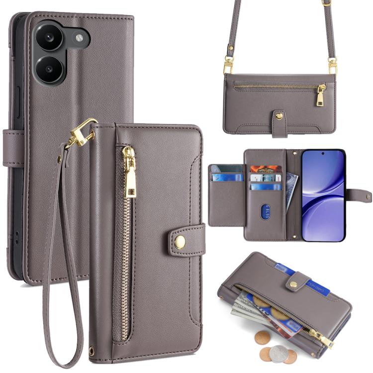 Sheep Texture Cross-body Zipper Wallet Leather Phone Case, For Redmi A7 Pro 171mm / Poco C85x 5G, For Redmi Turbo 5 Max 5G / Poco X8 Pro Max 5G, For Redmi Turbo 5 5G / Poco X8 Pro 5G, For Redmi K90 Pro Max 5G / Poco F8 Ultra                            ...