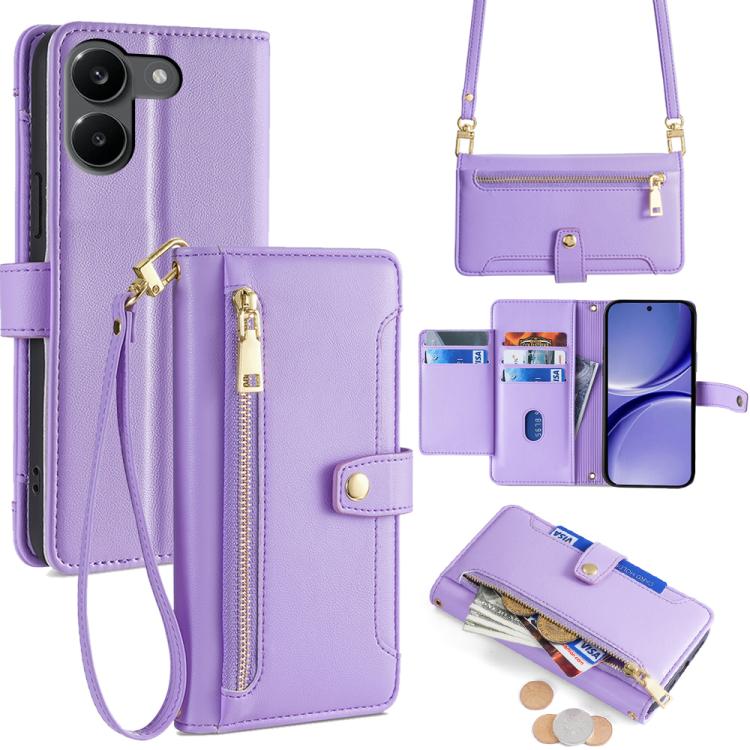 Sheep Texture Cross-body Zipper Wallet Leather Phone Case, For Redmi A7 Pro 171mm / Poco C85x 5G, For Redmi Turbo 5 Max 5G / Poco X8 Pro Max 5G, For Redmi Turbo 5 5G / Poco X8 Pro 5G, For Redmi K90 Pro Max 5G / Poco F8 Ultra                            ...