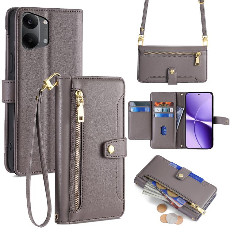 Sheep Texture Cross-body Zipper Wallet Leather Phone Case, For Redmi A7 Pro 171mm / Poco C85x 5G, For Redmi Turbo 5 Max 5G / Poco X8 Pro Max 5G, For Redmi Turbo 5 5G / Poco X8 Pro 5G, For Redmi K90 Pro Max 5G / Poco F8 Ultra                            ...