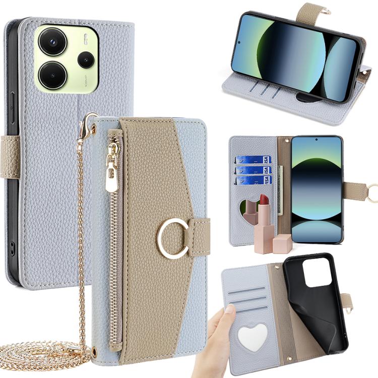 Crossbody Litchi Texture Leather Phone Case, For Redmi Note 14S 4G, For Redmi Note 14 4G 164.84mm, For Redmi Turbo 4 / Xiaomi Poco X7 Pro 5G, For Redmi Note 14 Pro 4G, For Redmi Note 14 4G 163.25mm, For Redmi 13 4G
