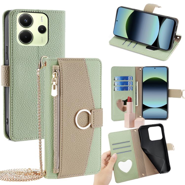 Crossbody Litchi Texture Leather Phone Case, For Redmi Note 14S 4G, For Redmi Note 14 4G 164.84mm, For Redmi Turbo 4 / Xiaomi Poco X7 Pro 5G, For Redmi Note 14 Pro 4G, For Redmi Note 14 4G 163.25mm, For Redmi 13 4G
