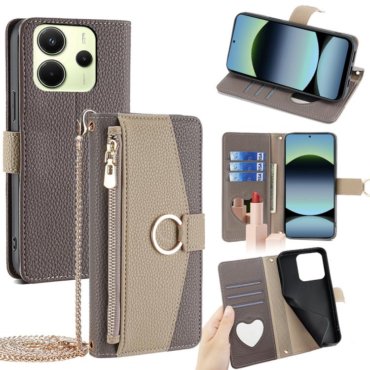 Crossbody Litchi Texture Leather Phone Case, For Redmi Note 14S 4G, For Redmi Note 14 4G 164.84mm, For Redmi Turbo 4 / Xiaomi Poco X7 Pro 5G, For Redmi Note 14 Pro 4G, For Redmi Note 14 4G 163.25mm, For Redmi 13 4G
