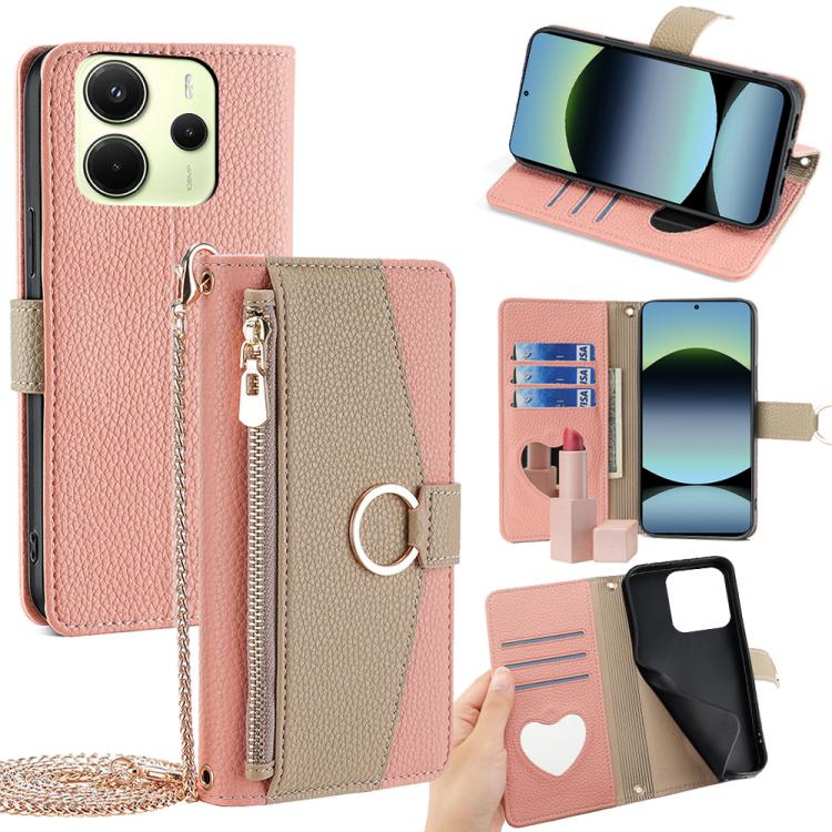 Crossbody Litchi Texture Leather Phone Case, For Redmi Note 14S 4G, For Redmi Note 14 4G 164.84mm, For Redmi Turbo 4 / Xiaomi Poco X7 Pro 5G, For Redmi Note 14 Pro 4G, For Redmi Note 14 4G 163.25mm, For Redmi 13 4G