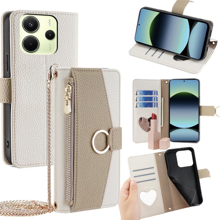 Crossbody Litchi Texture Leather Phone Case, For Redmi Note 14S 4G, For Redmi Note 14 4G 164.84mm, For Redmi Turbo 4 / Xiaomi Poco X7 Pro 5G, For Redmi Note 14 Pro 4G, For Redmi Note 14 4G 163.25mm, For Redmi 13 4G