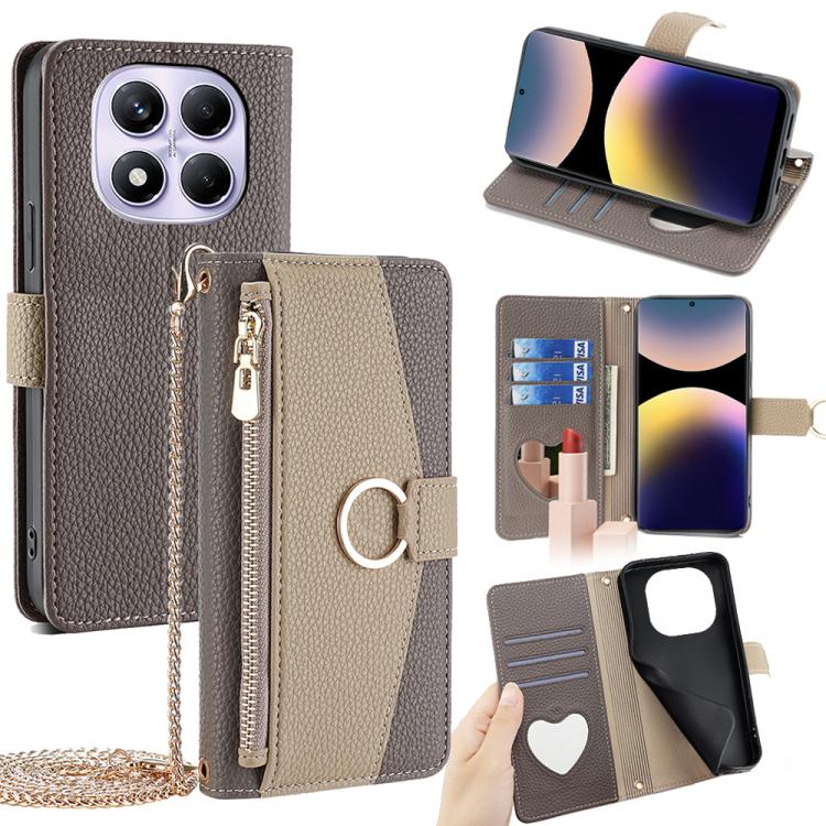 Crossbody Litchi Texture Leather Phone Case, For Redmi Note 14S 4G, For Redmi Note 14 4G 164.84mm, For Redmi Turbo 4 / Xiaomi Poco X7 Pro 5G, For Redmi Note 14 Pro 4G, For Redmi Note 14 4G 163.25mm, For Redmi 13 4G