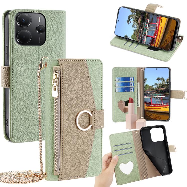 Crossbody Litchi Texture Leather Phone Case, For Redmi Note 14S 4G, For Redmi Note 14 4G 164.84mm, For Redmi Turbo 4 / Xiaomi Poco X7 Pro 5G, For Redmi Note 14 Pro 4G, For Redmi Note 14 4G 163.25mm, For Redmi 13 4G