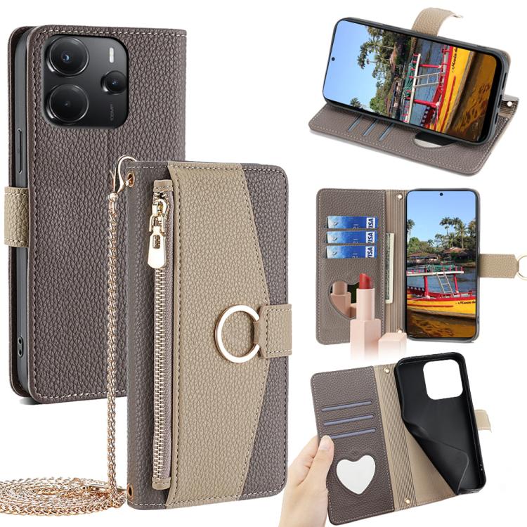 Crossbody Litchi Texture Leather Phone Case, For Redmi Note 14S 4G, For Redmi Note 14 4G 164.84mm, For Redmi Turbo 4 / Xiaomi Poco X7 Pro 5G, For Redmi Note 14 Pro 4G, For Redmi Note 14 4G 163.25mm, For Redmi 13 4G