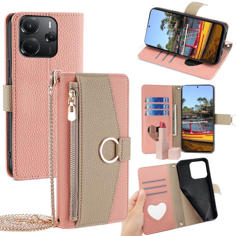 Crossbody Litchi Texture Leather Phone Case, For Redmi Note 14S 4G, For Redmi Note 14 4G 164.84mm, For Redmi Turbo 4 / Xiaomi Poco X7 Pro 5G, For Redmi Note 14 Pro 4G, For Redmi Note 14 4G 163.25mm, For Redmi 13 4G