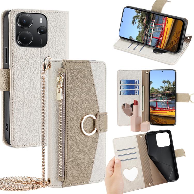 Crossbody Litchi Texture Leather Phone Case, For Redmi Note 14S 4G, For Redmi Note 14 4G 164.84mm, For Redmi Turbo 4 / Xiaomi Poco X7 Pro 5G, For Redmi Note 14 Pro 4G, For Redmi Note 14 4G 163.25mm, For Redmi 13 4G